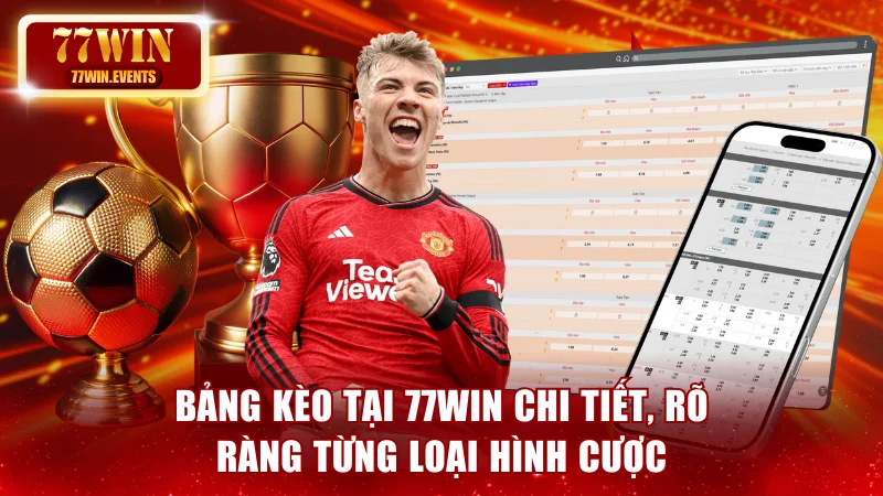 Bảng kèo tại 77win chi tiết, rõ ràng từng loại hình cược