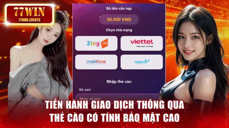 Tiến hành giao dịch thông qua thẻ cào có tính bảo mật cao